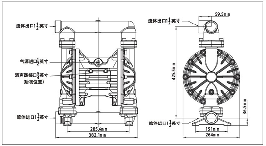 MK40不銹鋼泵安裝尺寸圖